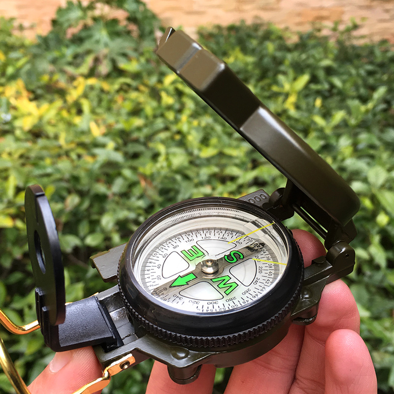 Compass Lensatic - Kompas Lensa Lipat Hijau Tentara Portabel